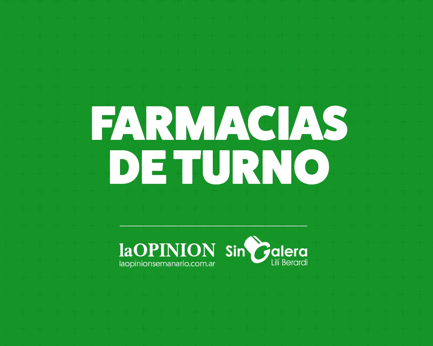 Farmacias de turno: Grau, Carrizo y Cedraschi abren este fin de semana